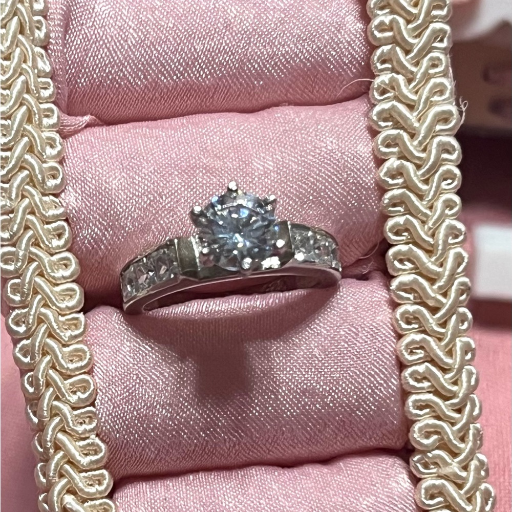 Sterling Silver Elevated Solitaire Engagement Rin… - image 1